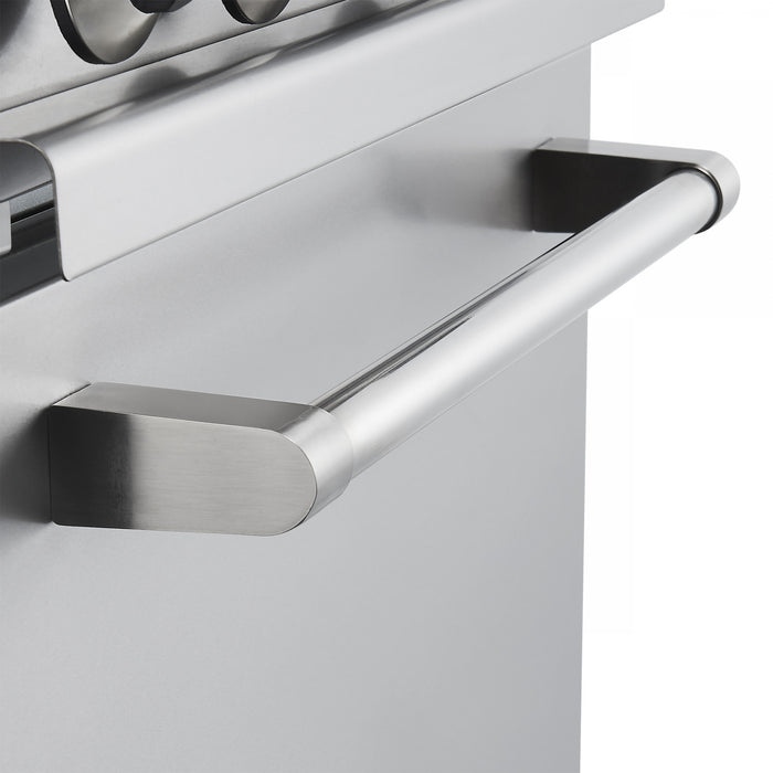FORNO Commerciale 24 Inch Stainless Steel Gas Range, 4 Burners, 120,000 BTU Total - FCMGR0093-24