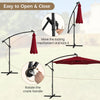 Costway 10FT Patio Solar-Lighted 112 LED Cantilever Offset Umbrella Crank Tilt Outdoor