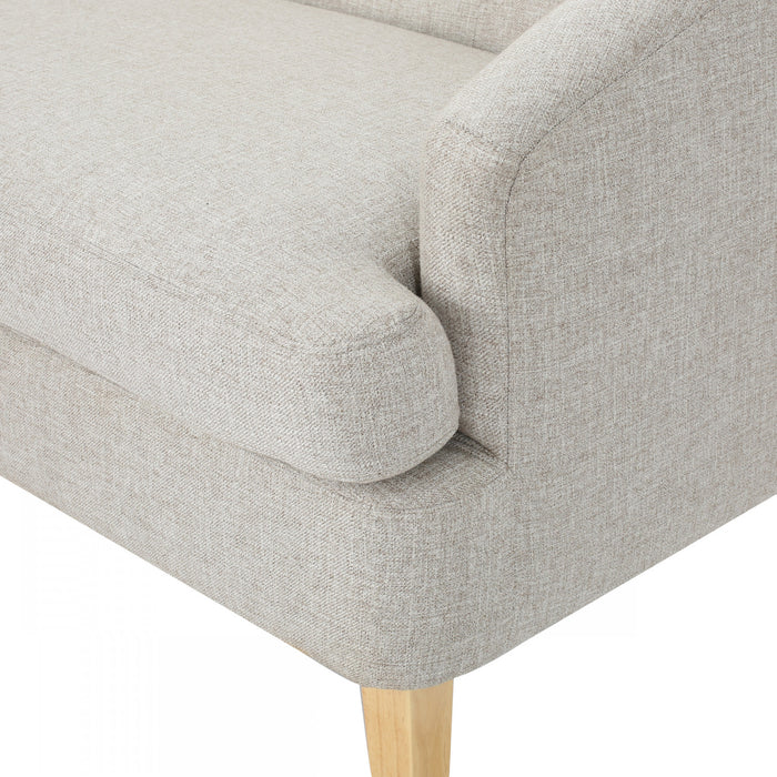 Zona Linen-look Fabric Loveseat With Flared Wood Legs - Beige