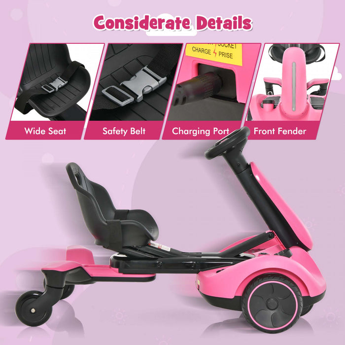 Costway 6v Kids Ride On Drift Car Electric Drifting Go Kart For Kids With 360° Spin Pink