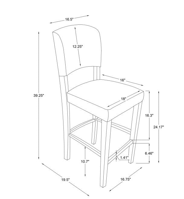 Monaco Faux Leather Counter-Height Stool - Espresso