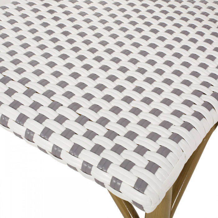 Julien Faux Ratten and Aluminum French Bistro Chairs, Set of 2 - Grey and White