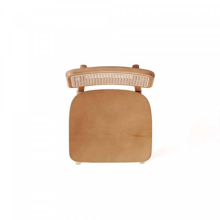 Versailles Industry Chic Cane Back Wood Counter Stool in Natural - Set of 2