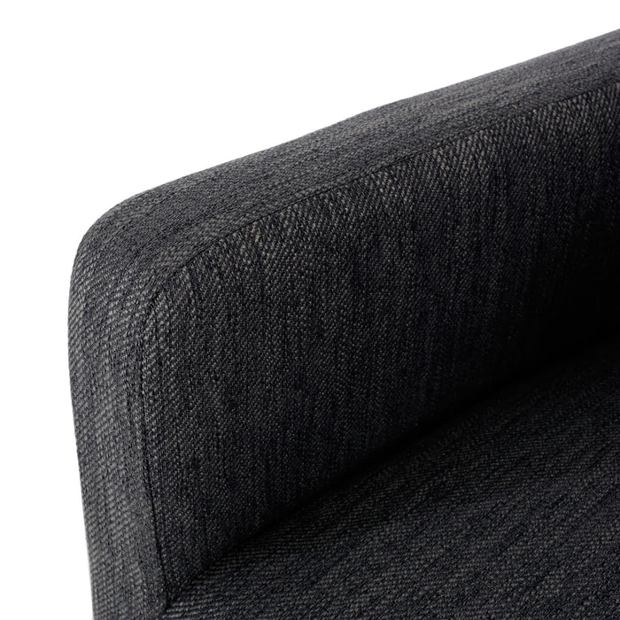 Lewis 26\" Seat Height Counter Stool With Upholstered Fabric And Solid Wood Legs, Charcoal