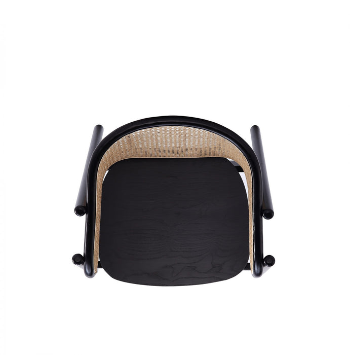 Versailles Industry Chic Wood Accent Armchair in Black and Natural - Set of 2