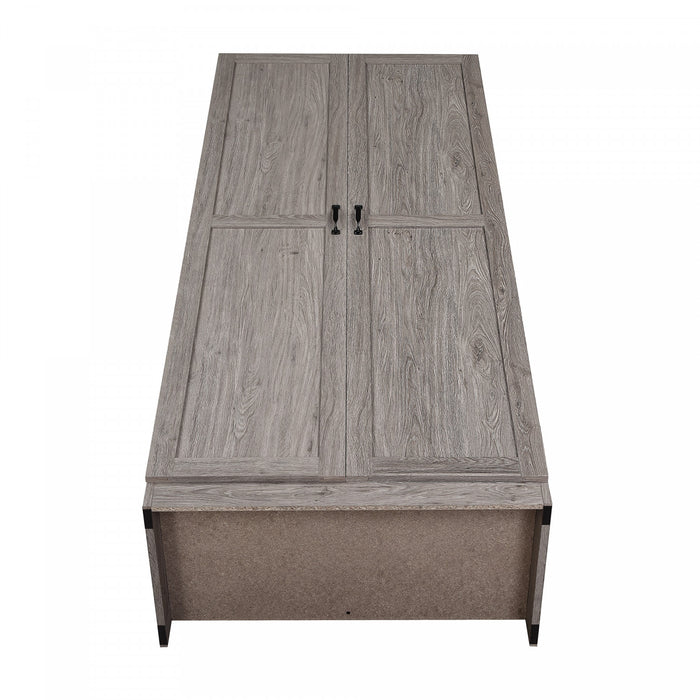Hopkins Modern 2-Piece Wardrobe Closet in Gray Armoire
