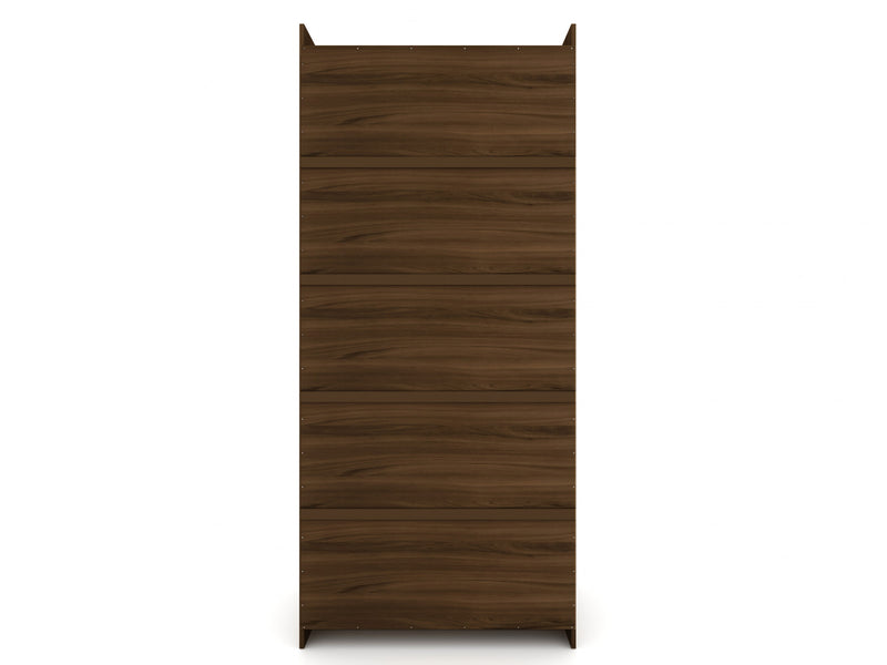 Mulberry Contemporary Modern 2-Piece Wardrobe Closet in Chestnut Brown