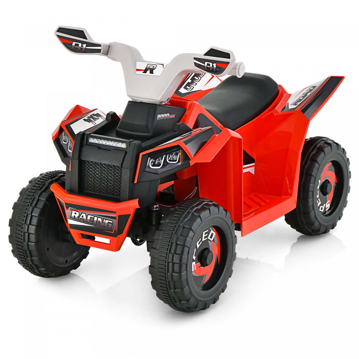 Costway Kids Ride On Atv 4 Wheeler Quad Toy Car 6v Battery Powered Motorized Toy Red