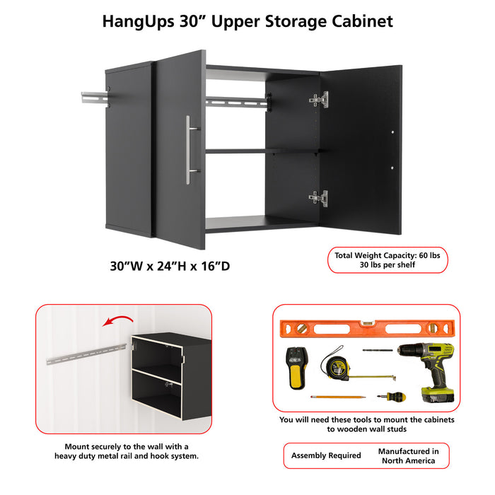 Hangups 30\" Upper Storage Cabinet - Black