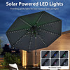 Costway 10 FT Solar Patio Umbrella with 96 LED Lights 35° Adjustable Tilt Vented Top Navy