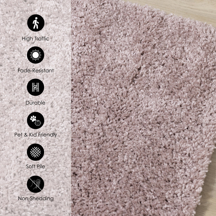 Taylor Pink Comfort Shag Rug, 7'10\" x 10'6\" Indoor Area Rug