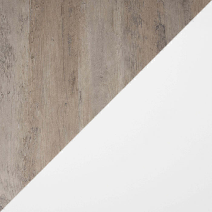 Dumbo Modern 20\" Fluted Nightstand in Rustic Gray and White (2-Drawer) - Set of 2