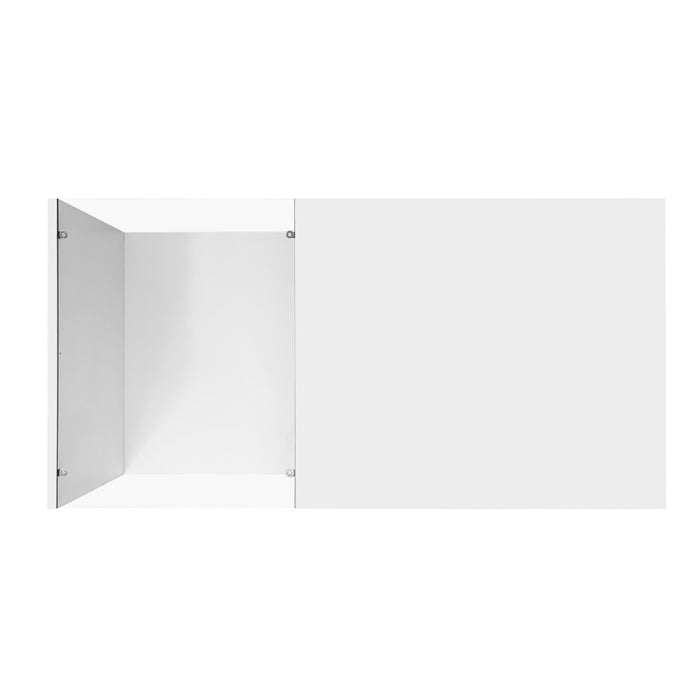 Ethan High-Gloss 35.4\" Long Coffee Table with Glass and LED Effect,White