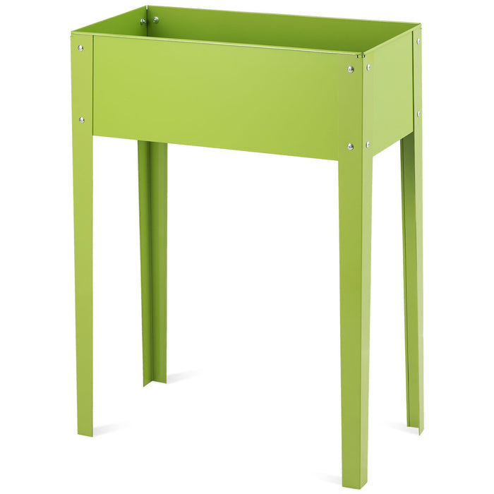 Costway 24'' X12'' Outdoor Elevated Garden Plant Stand Raised Tall Flower Bed Box