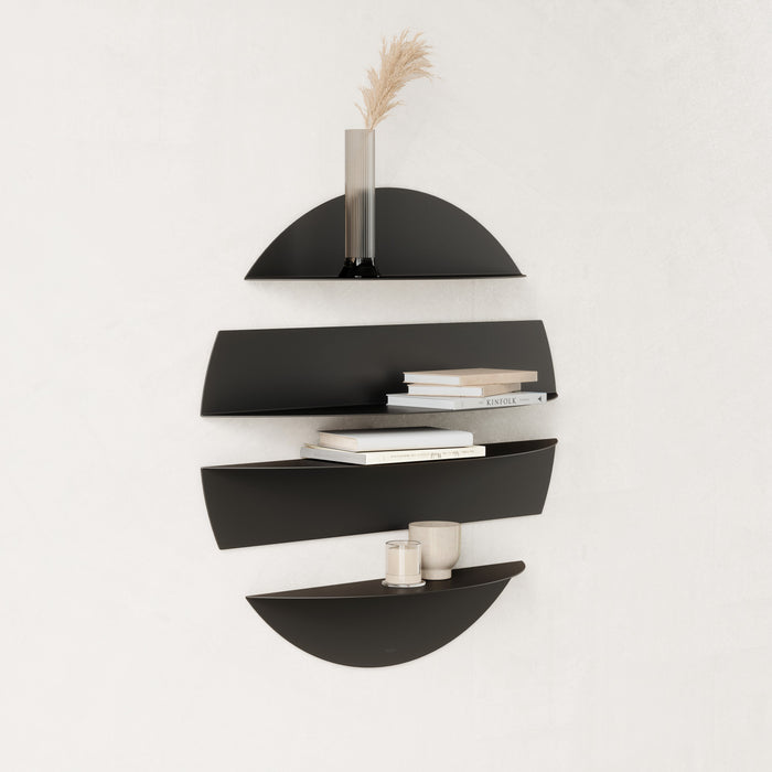 Umbra Modern Steel Solis Decorative Floating Wall Shelves - Black