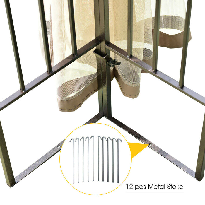 Costway Outdoor 10'x10' Gazebo Canopy Shelter Awning Tent Patio Screw-free Structure Garden