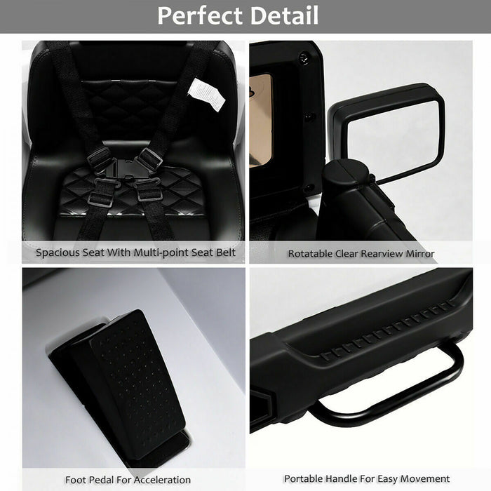 Costway 12v Kids Ride On Truck Car W/ Remote Control Mp3 Music Led Lights White