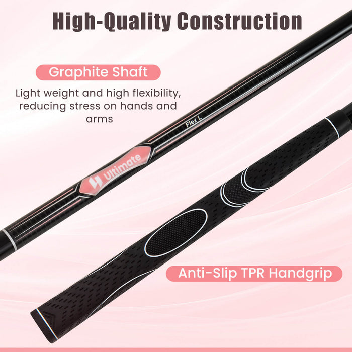 Costway Ladies Womens Complete Golf Clubs Set 10 Pieces Includes Alloy Driver