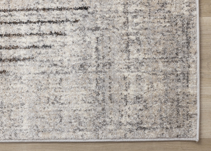 Solace Soft Low-Pile Grey White Merging Circles Area Rug - 5'3\" x 7'7\"