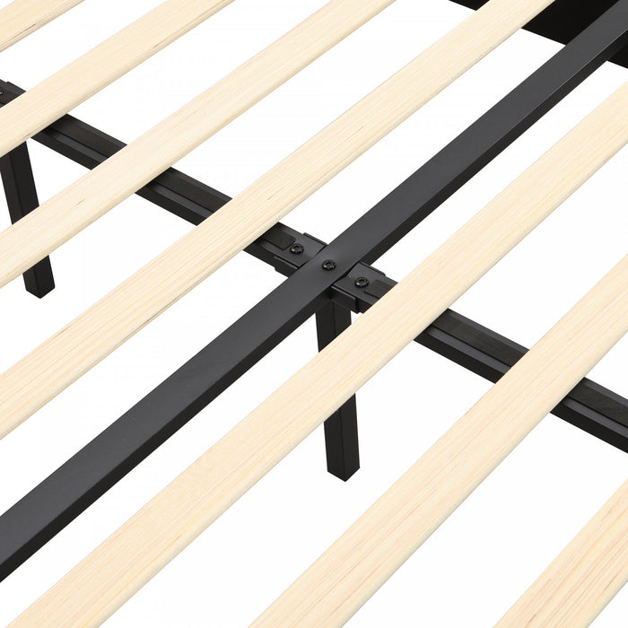 Haley Linen Upholstered Platform Bed with Classic Wingback Headboard and Diamond Tufted Upholstery,Queen Size,Beige Queen Bed