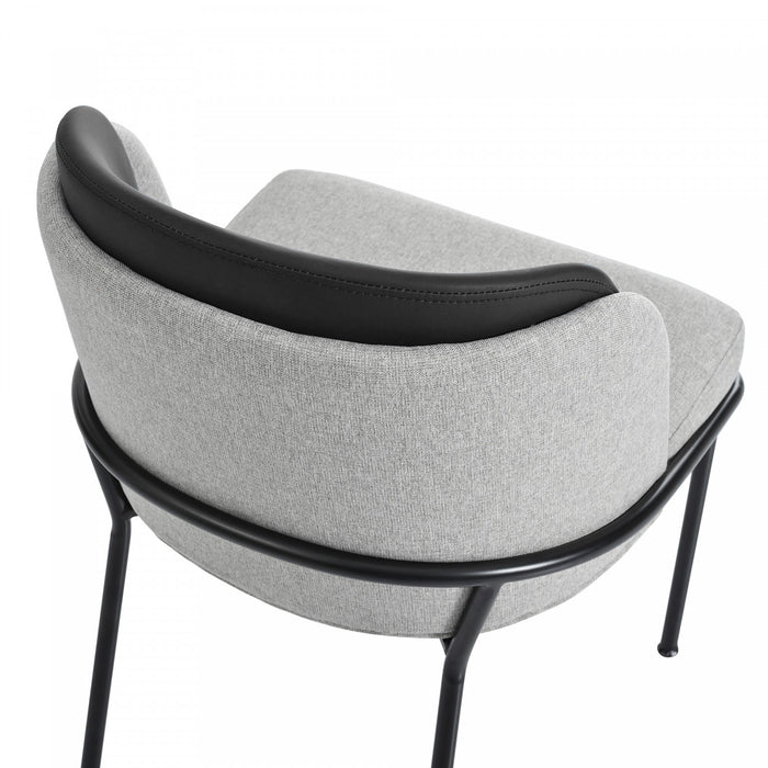Olivia Set of 6 Modern Dining Chair with Slanted Legs and Adjustable Feet,Black&Gray