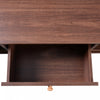 Grain 43.5 Inch Rattan Coffee Table with Sliding Doors, Drawers and Solid Wood Legs, Wood | Grain Table Basse en Rotin 43.5 po avec Portes Coulissantes, Tiroirs et Pieds en Bois Massif, Bois