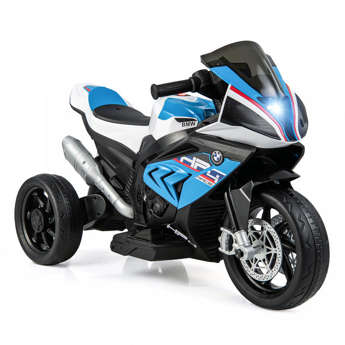 12v Kids Ride On Motorcycle Licensed Bmw 3 Wheels Electric Toy W/ Light & Music Blue