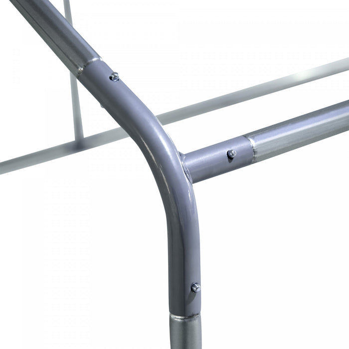 Pawhut Metal Chicken Coop For 15-18 Chickens, Walk In Chicken Run Outdoor With Cover For Backyard Farm, 18.7' X 9.2' X 6.4'