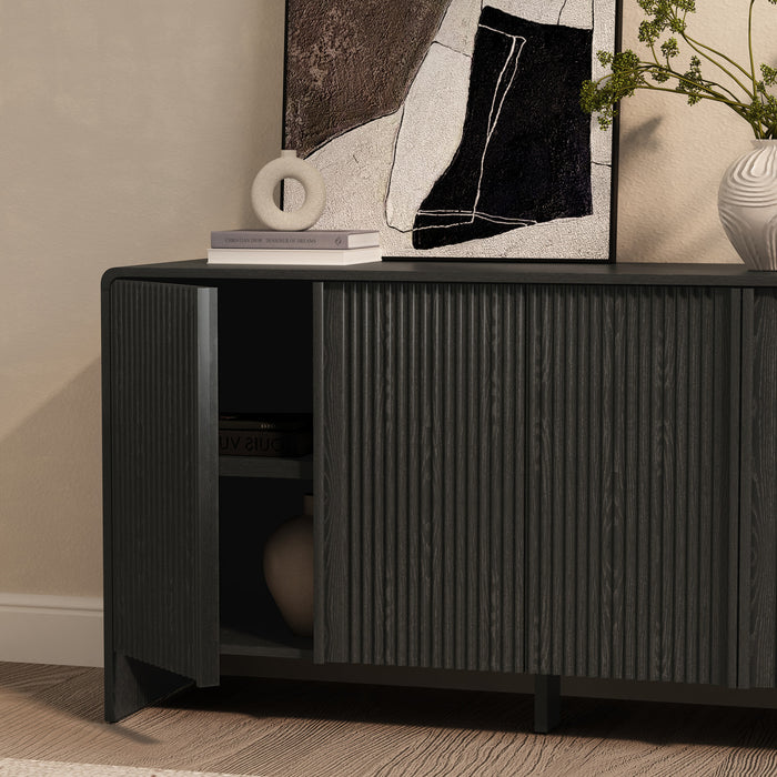 Novara Contemporary 60\" Sideboard in Black (4-Door)