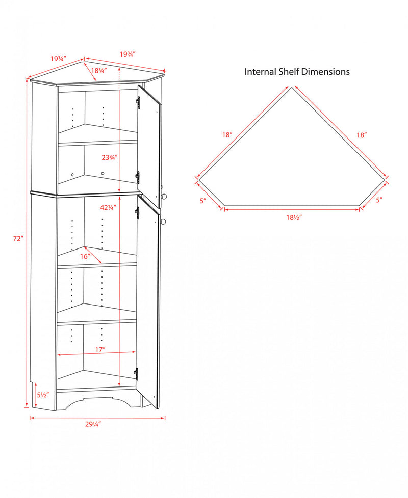 Elite Tall 2Door Corner Storage Black The Brick