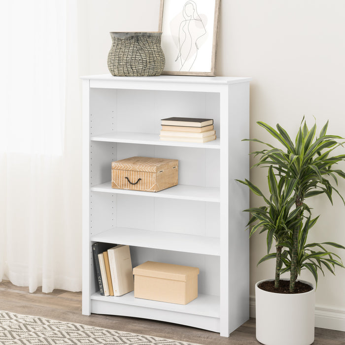 Four-Shelf Bookcase - White