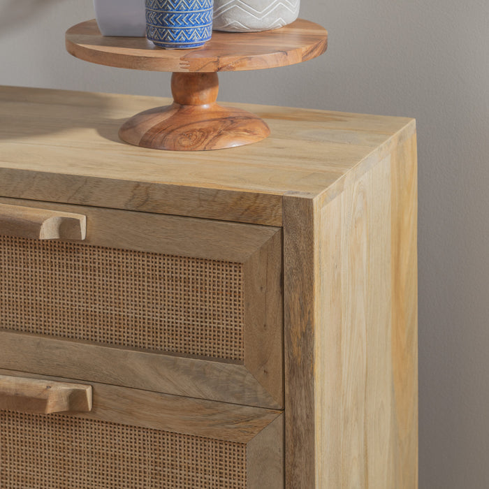 Janie 3-Drawer Rattan Accent Cabinet - Natural
