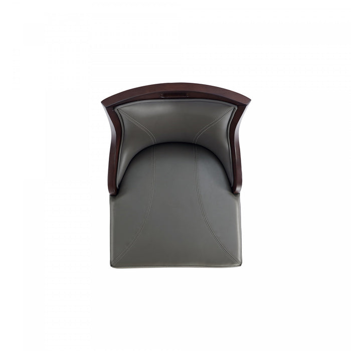 Emperor Traditional Wood Upholstered Barstool in Graphite - Set of 2