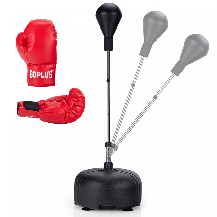 Goplus Freestanding Punching Bag W/stand Boxing Gloves For Adult Kids Adjustable