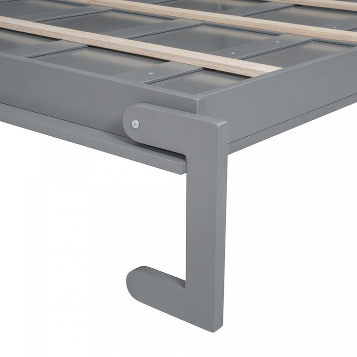 Eileen Space-saving Murphy Wall Bed With Cabinets, Queen Size, Grey