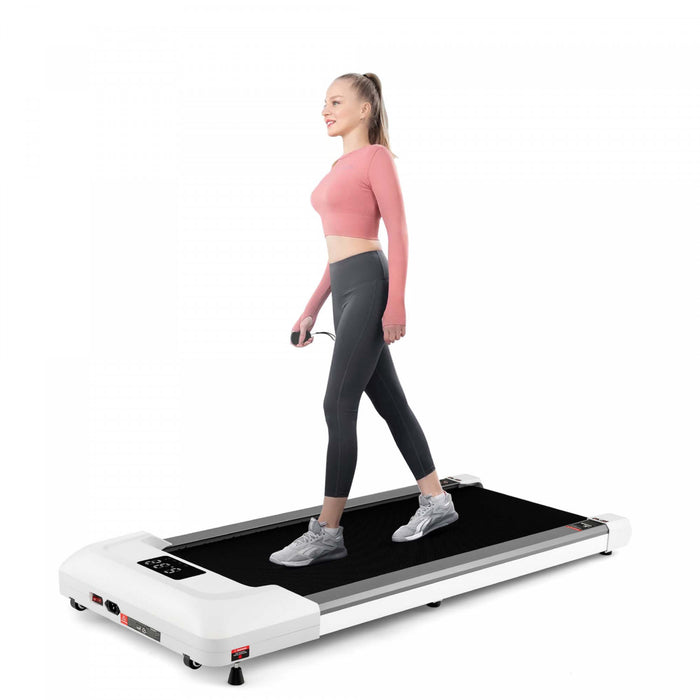 Superfit 0.6-3.8mph Walking Pad Under Desk Treadmill With Remote Control And Led Display Grey