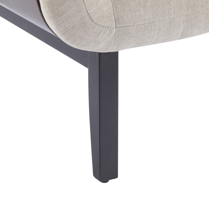 Audrey Solid Wood Ergonomic Accent Armchair with Fabric Upholstery,Tan Accent Chair
