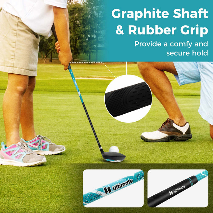 Ultimate Kids Golf Practice Set Junior Complete Golf Club Set For Kids Age 5-7 Years Old Blue