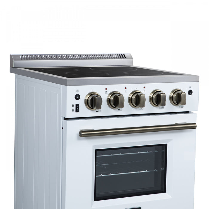 Forno Loiano 24 Inch Freestanding Electric Range in White, 2.3 cu.ft. with Storage Drawer - FFSEL6099-24WHT