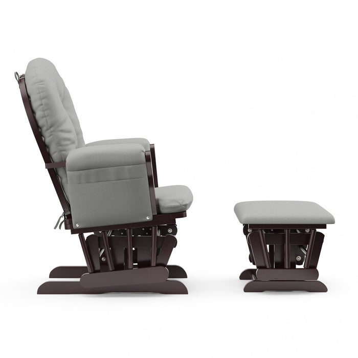 Storkcraft Hoop Glider and Ottoman - Espresso/Light Gray