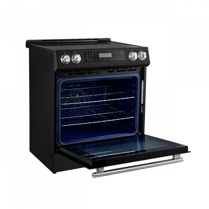 Forno Donatello Espresso 30\" Induction Range, Black- FFSIN0905-30BLK