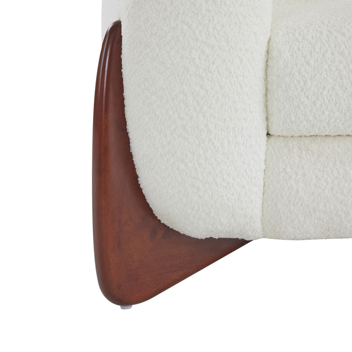 Harold 82.75\" Wood Boucle Sherpa 3-Seater Sofa,Beige Loveseat