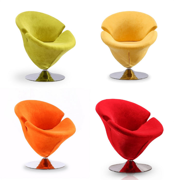 Tulip Modern 1-Piece Accent Chair in Green, Orange, Red and Yellow