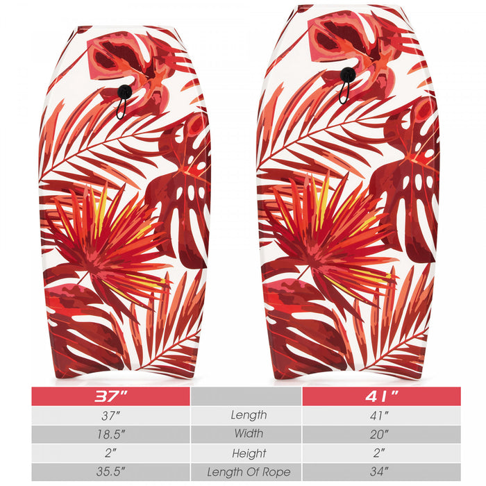 Costway 41\" Bodyboard Lightweight Surfboard W/wrist Leash Fin Eps Core For Kids & Adults