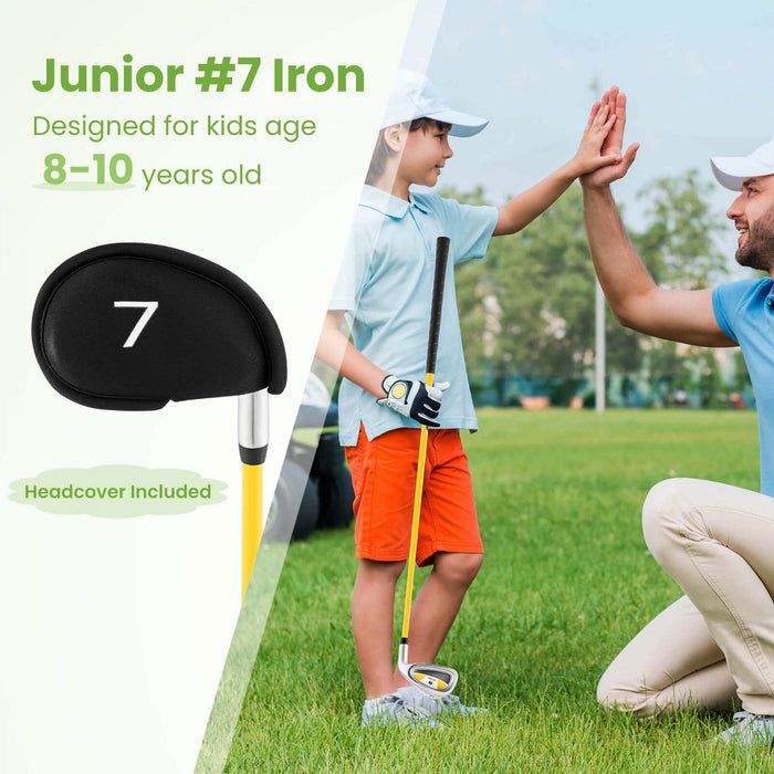 Ultimate Junior #7 Iron For Kids With Fiberglass Shaft & Headcover Junior Practice Golf Club Green