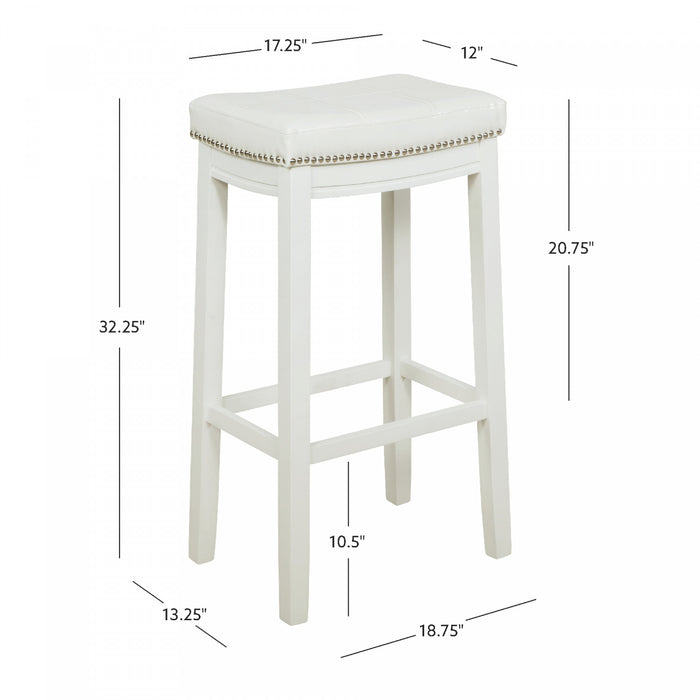 Claridge Fabric Backless Barstool - White