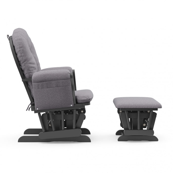 Storkcraft Hoop Glider and Ottoman - Gray/Gray Swirl