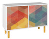 Manhattan Comfort Mid-Century Modern Retro 4-Shelf Accent Cabinet – Multi-Colour