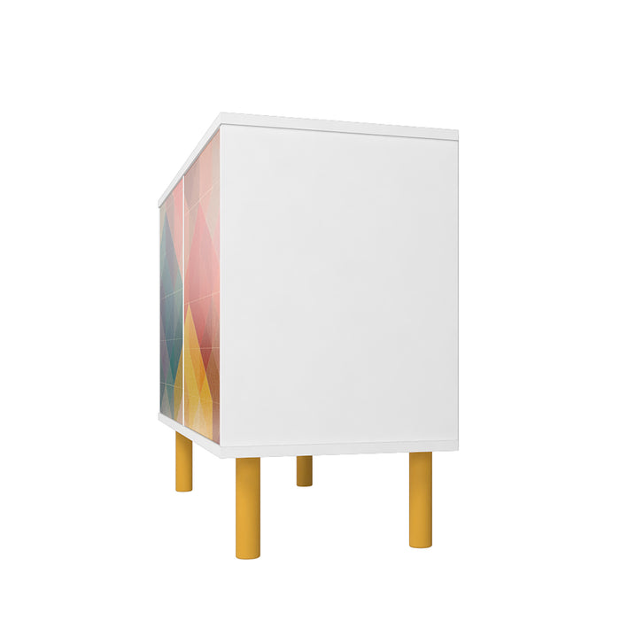 Manhattan Comfort Mid-Century Modern Retro 4-Shelf Accent Cabinet – Multi-Colour