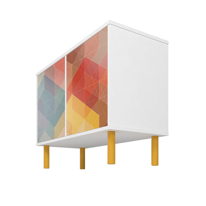 Manhattan Comfort Mid-Century Modern Retro 4-Shelf Accent Cabinet – Multi-Colour